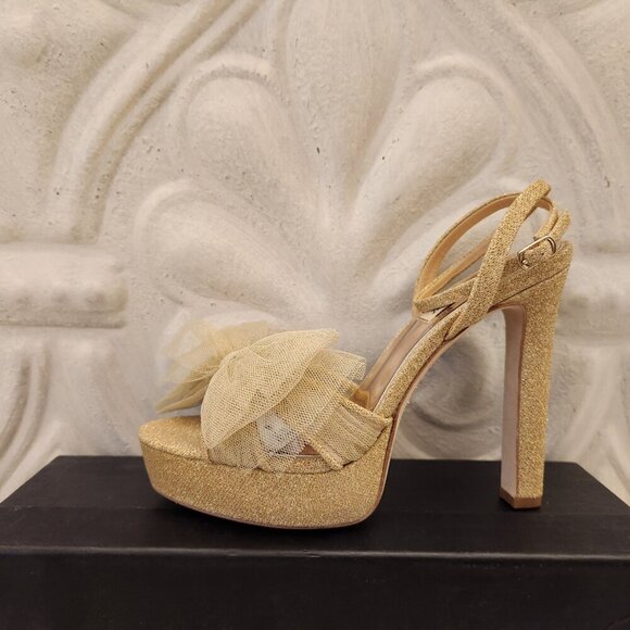 Badgley Mishcka Sophie Bow Platform Sandals. NIB. Size 6.5 - Picture 2 of 11